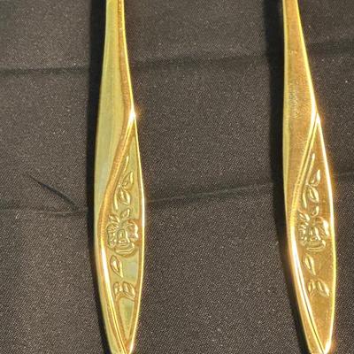 Gold Toned Bamboo Silverware Made in Japan