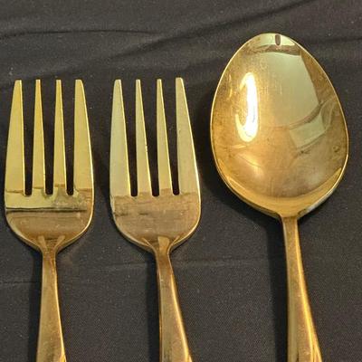 Gold Toned Bamboo Silverware Made in Japan