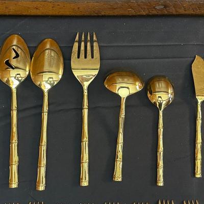 Gold Toned Bamboo Silverware Made in Japan