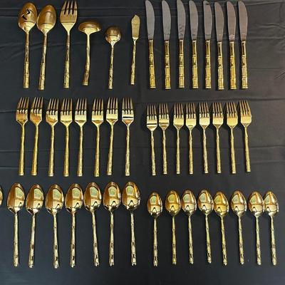 Gold Toned Bamboo Silverware Made in Japan
