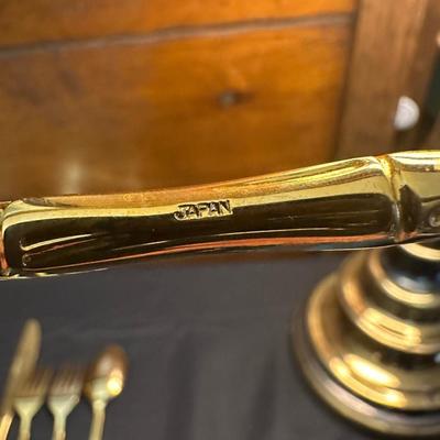 Gold Toned Bamboo Silverware Made in Japan