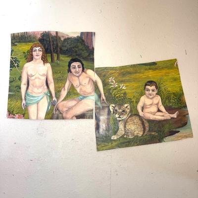 1131 Two Random Cut Pieces From Oil Paintings
