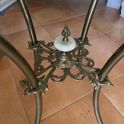 Victorian Style Marble Top Pedestal Table (B3-DZ)