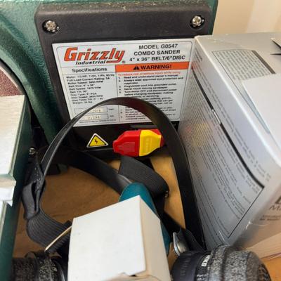 1142 Grizzly Mobile Tool Table With Grizzly Combo Sander G-0547