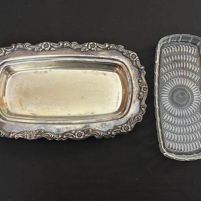 Large Lot of Silver Plated Dishes including a Butter Plate!