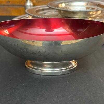 Large Lot of Silver Plated Dishes including a Butter Plate!