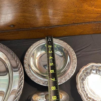 Large Lot of Silver Plated Dishes including a Butter Plate!