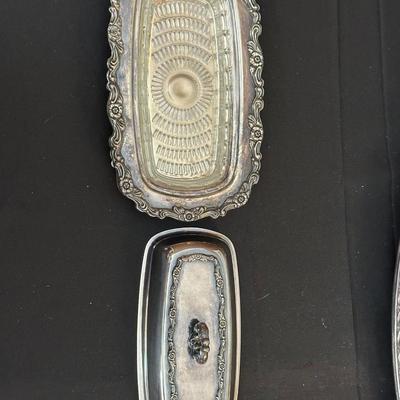 Large Lot of Silver Plated Dishes including a Butter Plate!