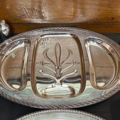 Large Lot of Silver Plated Dishes including a Butter Plate!