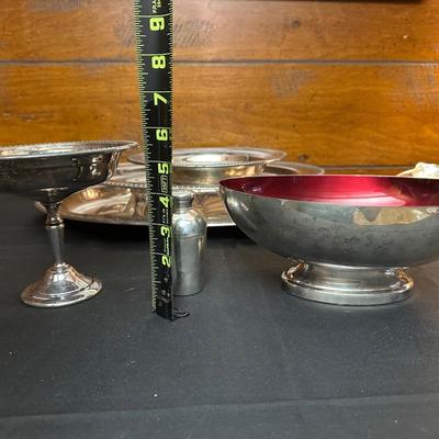Large Lot of Silver Plated Dishes including a Butter Plate!