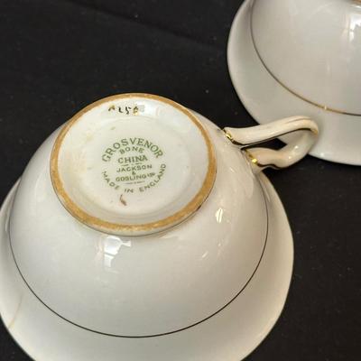 Grosvenor China Made in England Tea Cups & Plates