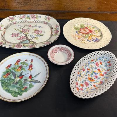 Lot of Floral Plates by Various Makers