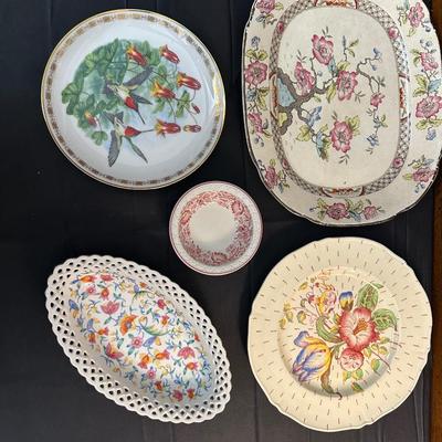 Lot of Floral Plates by Various Makers