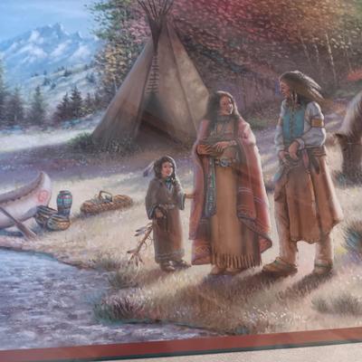 SIGNED NATIVE AMERICAN THEMED PRINT