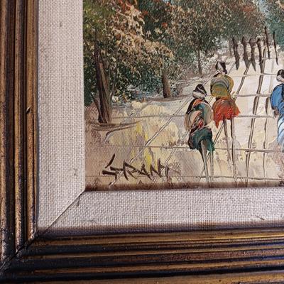 SIGNED PICTURE BY JOHN L MENDOZA, SIGNED OIL ON CANVAS AND AN ANTIQUE PICTURE OF A GIRL