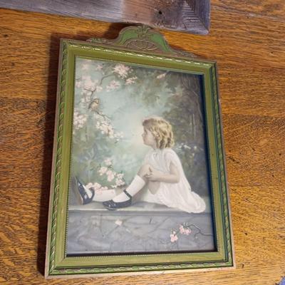 SIGNED PICTURE BY JOHN L MENDOZA, SIGNED OIL ON CANVAS AND AN ANTIQUE PICTURE OF A GIRL