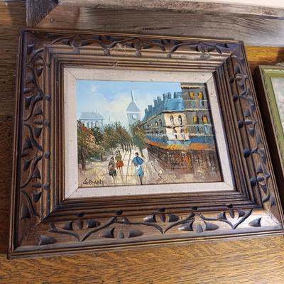 SIGNED PICTURE BY JOHN L MENDOZA, SIGNED OIL ON CANVAS AND AN ANTIQUE PICTURE OF A GIRL