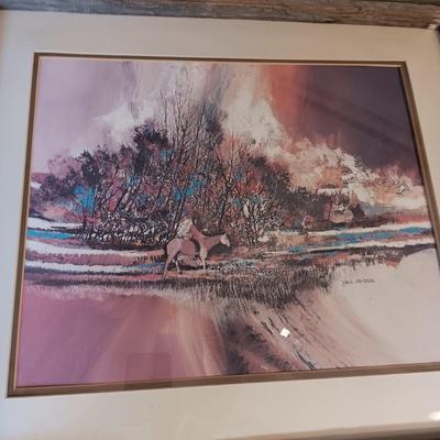 SIGNED PICTURE BY JOHN L MENDOZA, SIGNED OIL ON CANVAS AND AN ANTIQUE PICTURE OF A GIRL