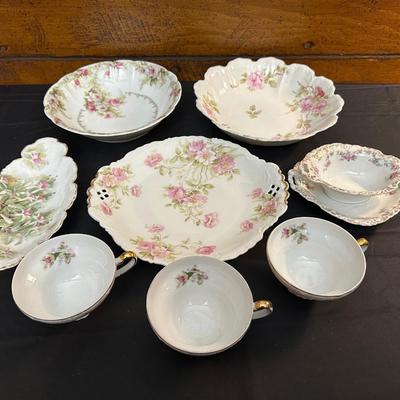 Lot of Rose Patterned China by Various Makers