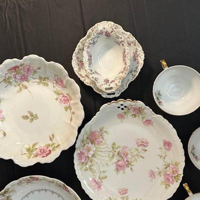 Lot of Rose Patterned China by Various Makers
