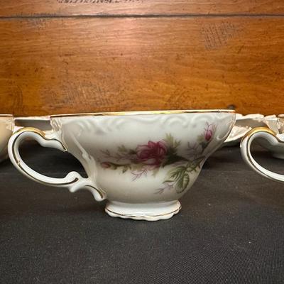 Lot of Rose Patterned China by Various Makers