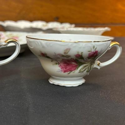 Lot of Rose Patterned China by Various Makers