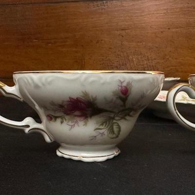 Lot of Rose Patterned China by Various Makers