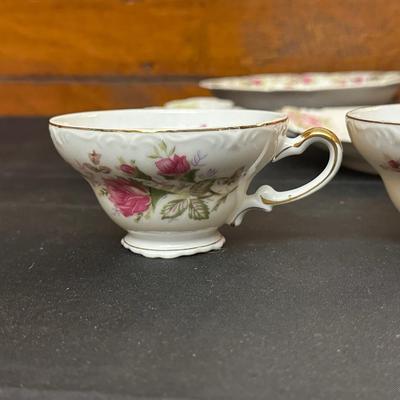 Lot of Rose Patterned China by Various Makers