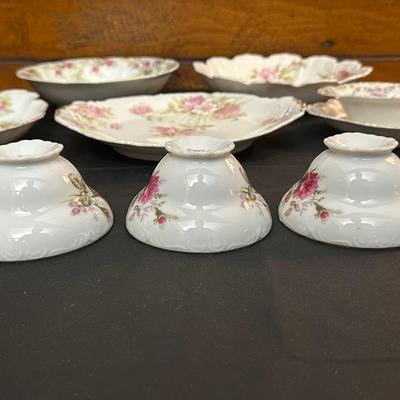 Lot of Rose Patterned China by Various Makers