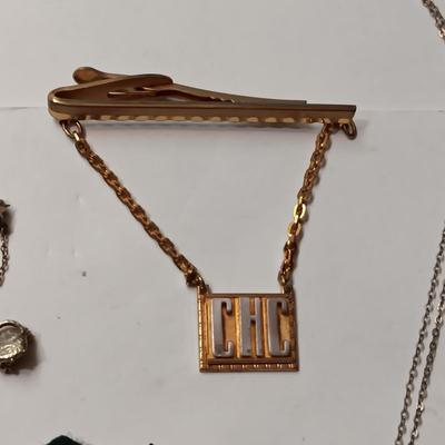 OLDER SCHOOL, WORK AND OTHER PINS, TIE CLIPS AND PENDANT