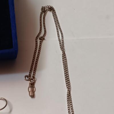 STERLING EARRINGS AND CHAIN, SILVER-TONE "MOTHER" PENDANT AND BROOCH