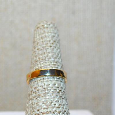 Size 6 Marked .925 Blue-Winged Yellow & Black WASP Ring on a Silver Filled Gold Colored Band (4.6g)