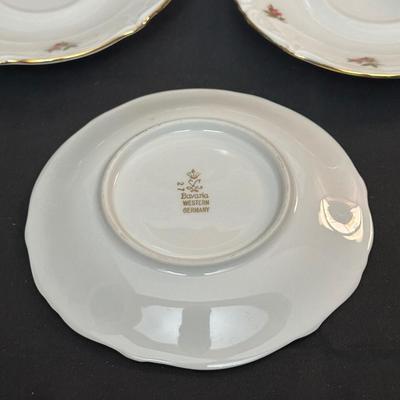 Bavaria Western Germany China Teacups & Plates, Creamer and Sugar Dish