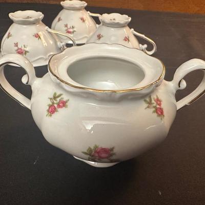 Bavaria Western Germany China Teacups & Plates, Creamer and Sugar Dish