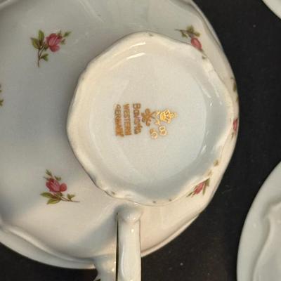 Bavaria Western Germany China Teacups & Plates, Creamer and Sugar Dish
