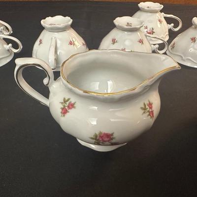 Bavaria Western Germany China Teacups & Plates, Creamer and Sugar Dish