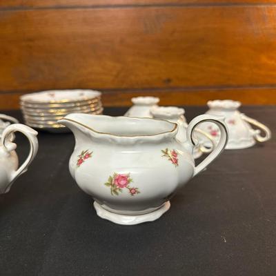 Bavaria Western Germany China Teacups & Plates, Creamer and Sugar Dish