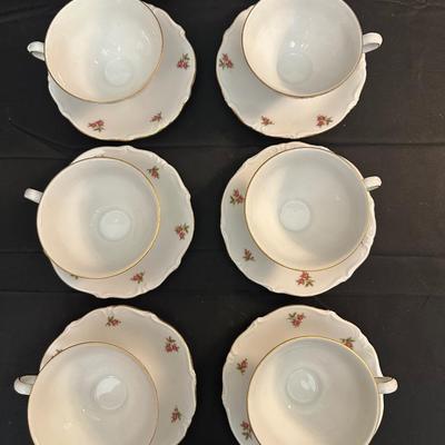Bavaria Western Germany China Teacups & Plates, Creamer and Sugar Dish