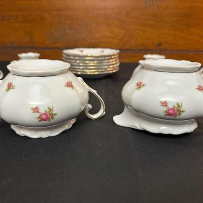 Bavaria Western Germany China Teacups & Plates, Creamer and Sugar Dish