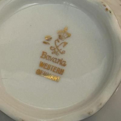 Bavaria Western Germany China Teacups & Plates, Creamer and Sugar Dish