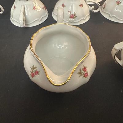 Bavaria Western Germany China Teacups & Plates, Creamer and Sugar Dish