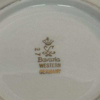 Bavaria Western Germany China Teacups & Plates, Creamer and Sugar Dish