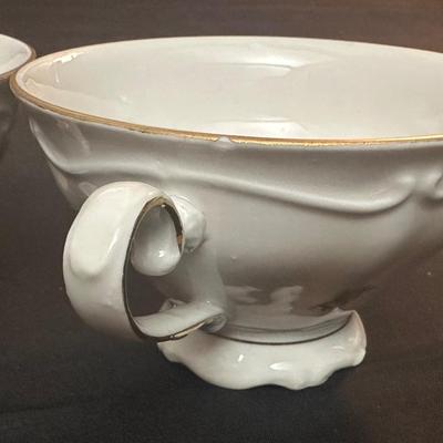 Bavaria Western Germany China Teacups & Plates, Creamer and Sugar Dish