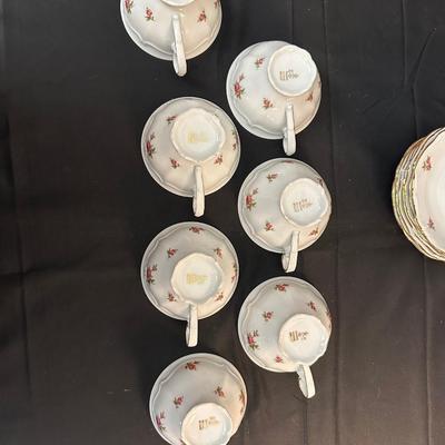 Bavaria Western Germany China Teacups & Plates, Creamer and Sugar Dish