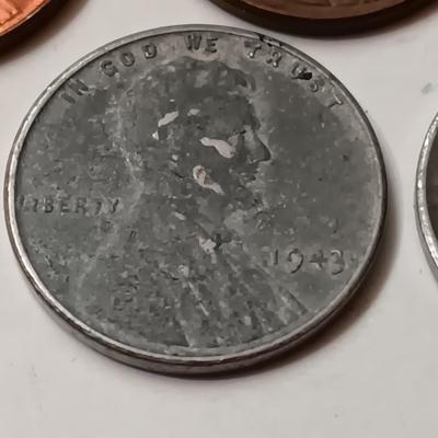 1945-W SILVER MERCURY DIME, 1930'S & 1940's WHEAT PENNIES (SEE DESCRIPTION)