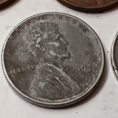1945-W SILVER MERCURY DIME, 1930'S & 1940's WHEAT PENNIES (SEE DESCRIPTION)