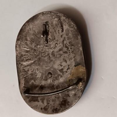 NATIVE AMERICAN MADE STERLING SILVER WITH TURQUOISE STONE BELT BUCKLE
