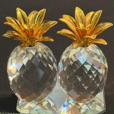 Two Swarovski Crystal Pineapples