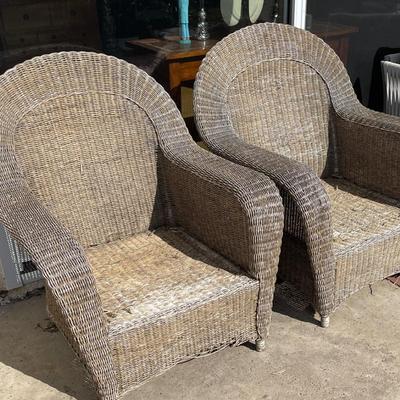 Wicker Outdoor Patio Rattan Armchairs