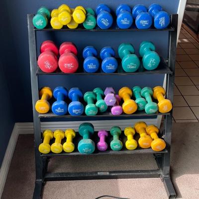 Dumbbell 4-Tier Storage Rack and Weights by Power Systems